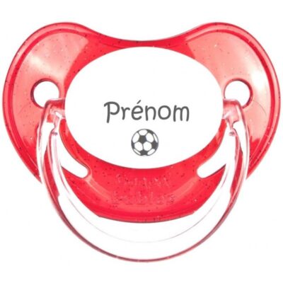 Sucette de foot avec prénom
