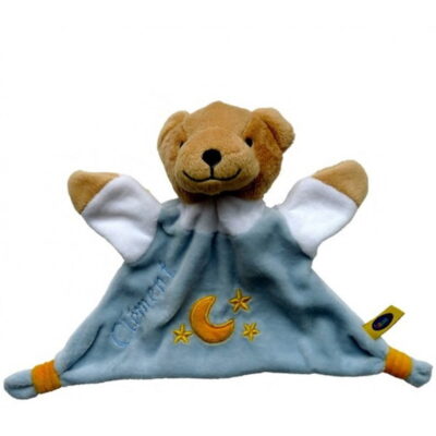 Doudou nounours personnalisé - Bleu