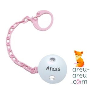 Attache-Tétine PVC Rose Personnalisée