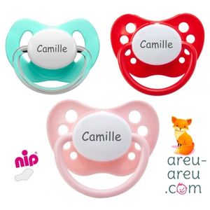 Lot de 3 Tétines personnalisées NIP tutti frutti