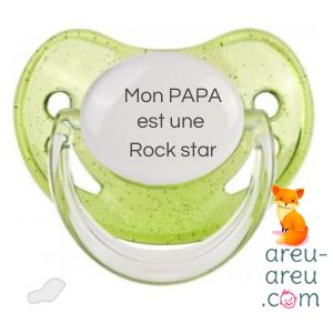 Tétine rigolote "Mon papa est une Rock Star"