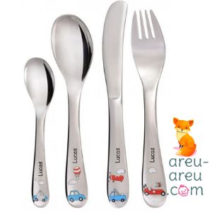 Couverts Voitures personnalisés avec prénom